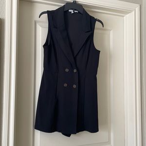 Sleeveless Blazer Romper